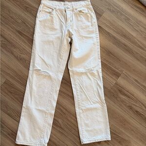 PacSun Women's White Straight Leg Jeans
